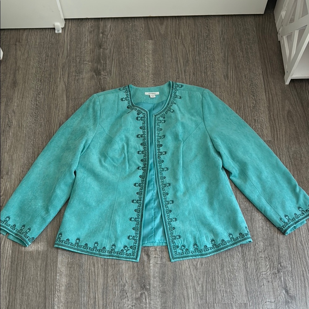 dressbarn‎ Blue Blazer with Relaxed Silhouette